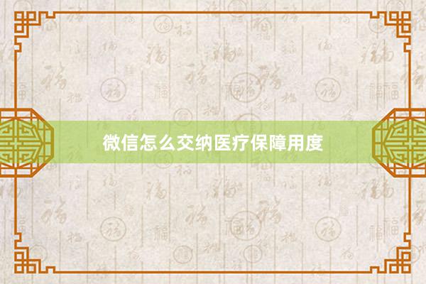 微信怎么交纳医疗保障用度