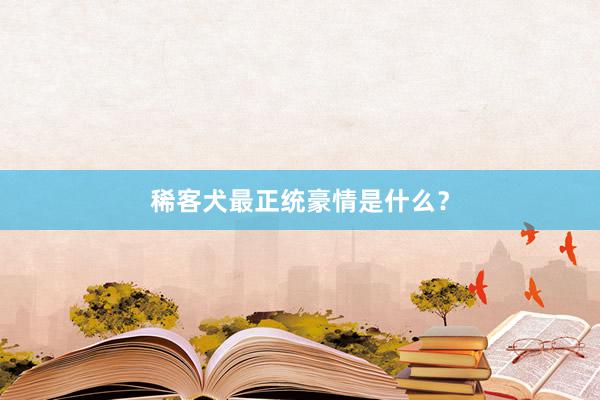 稀客犬最正统豪情是什么?
