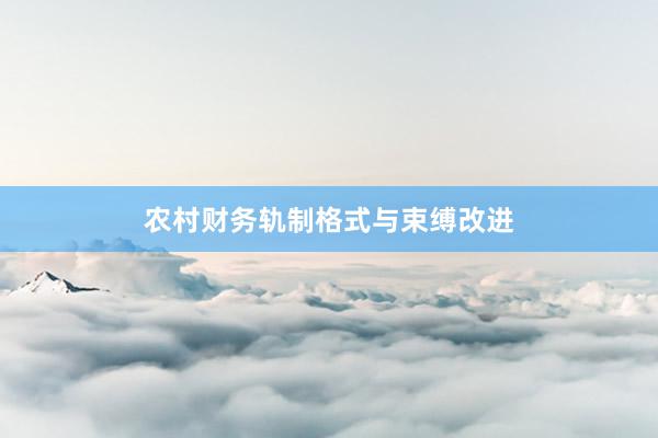 农村财务轨制格式与束缚改进